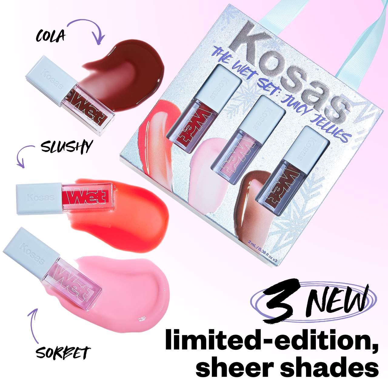 The Wet Set: Juicy Jellies Sheer Lip Oils - KOSAS