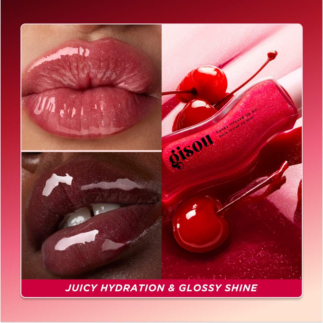 Honey Infused Hydrating Lip Oil / Cherry On The Cake-  Gisou