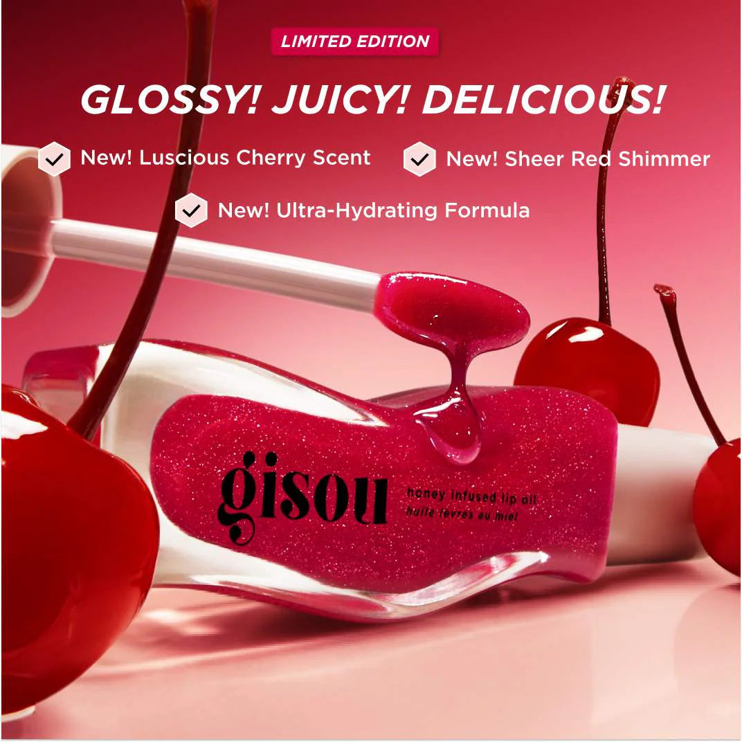 Honey Infused Hydrating Lip Oil / Cherry On The Cake-  Gisou