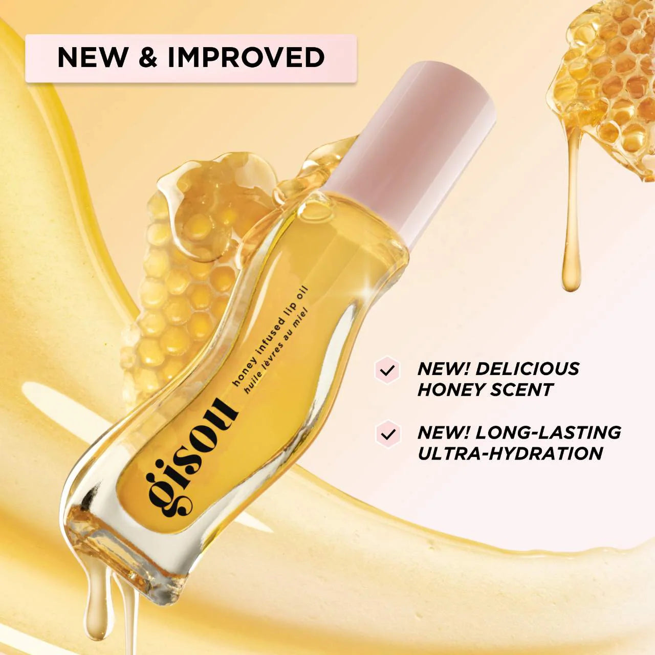 Honey Infused Hydrating Lip Oil / Honey Gold -  Gisou.