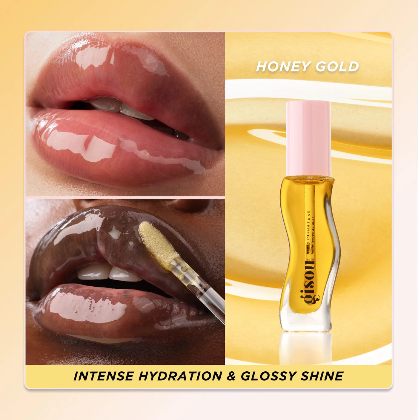 Honey Infused Hydrating Lip Oil / Honey Gold -  Gisou.