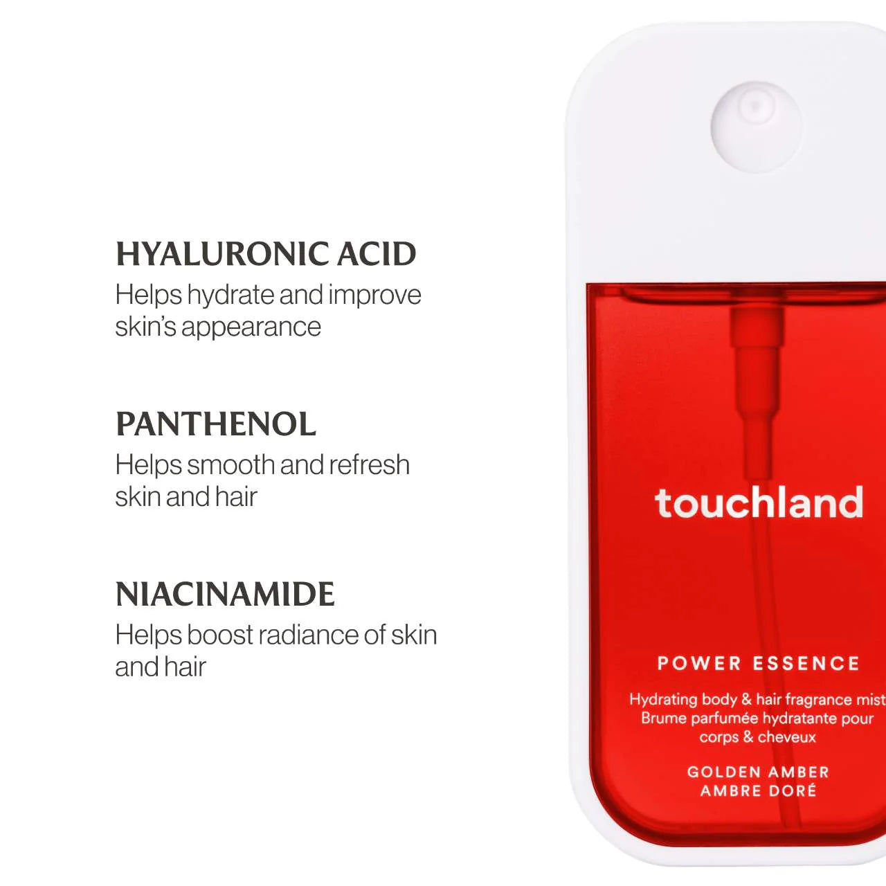 Golden Amber Power Essence Body & Hair Fragrance Mist - Touchland    PREVENTA