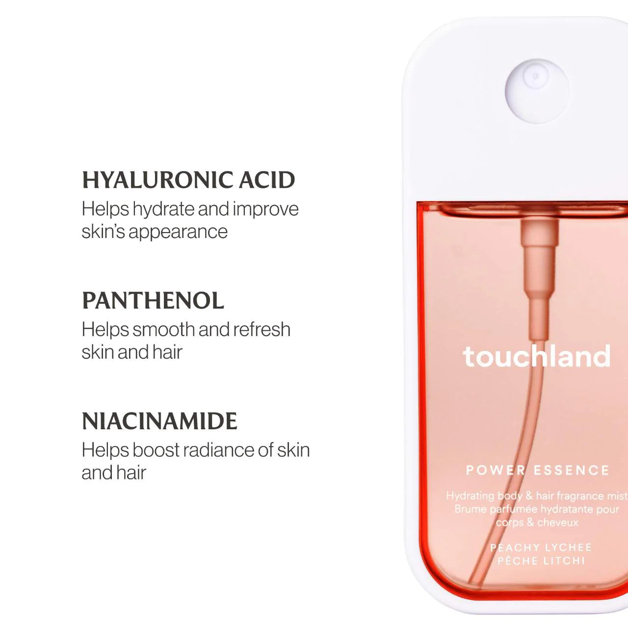 Peachy Lychee Power Essence Body & Hair Fragrance Mist - Touchland    PREVENTA