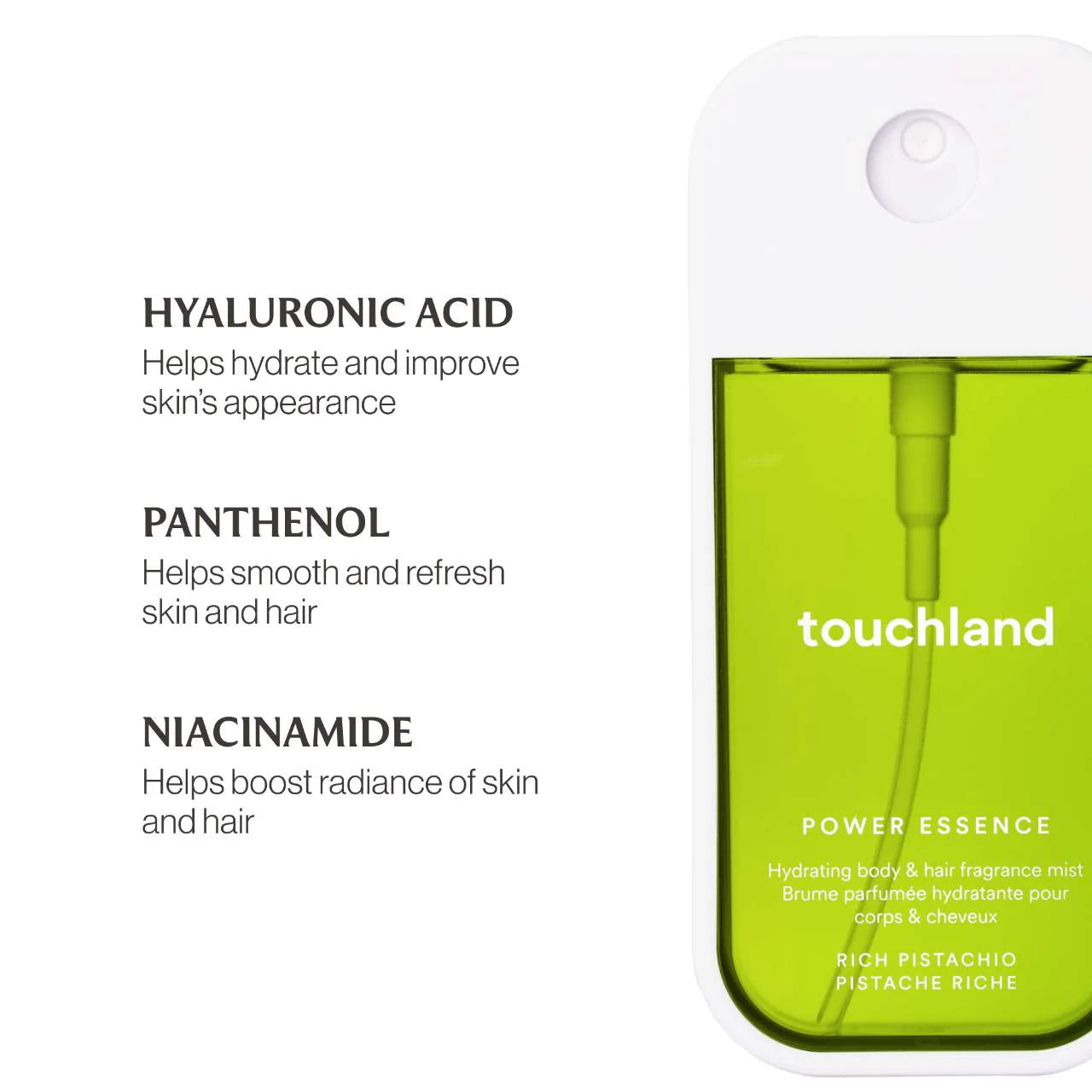 Rich Pistachio Power Essence Body & Hair Fragrance Mist - Touchland    PREVENTA