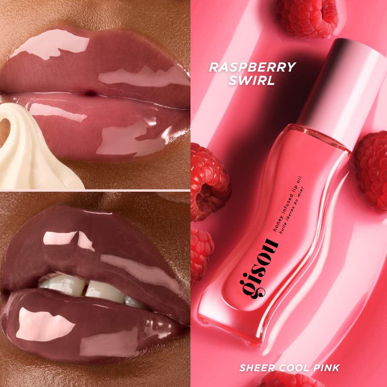 Honey Infused Hydrating Lip Oil / Raspberry Swirl -  Gisou PREVENTA.
