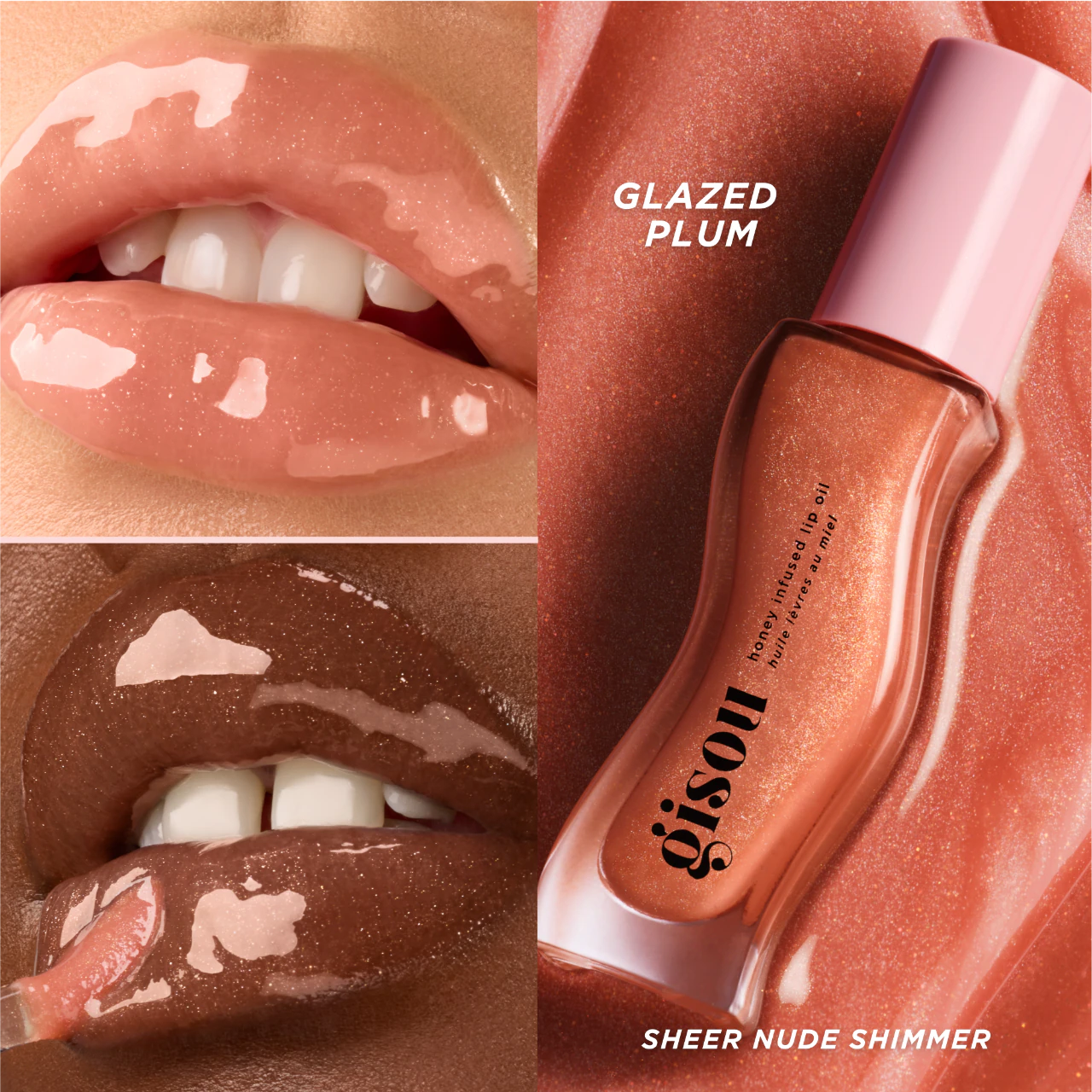 Honey Infused Hydrating Lip Oil / Glazed Plum-  Gisou PREVENTA.