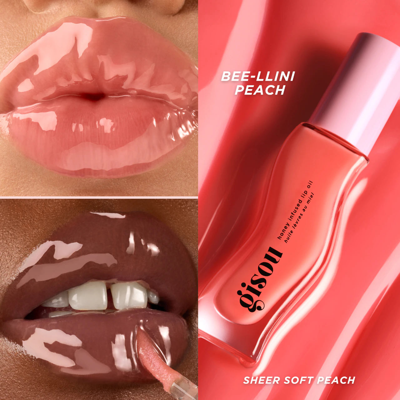 Honey Infused Hydrating Lip Oil / Bee-llini Peach -  Gisou PREVENTA.