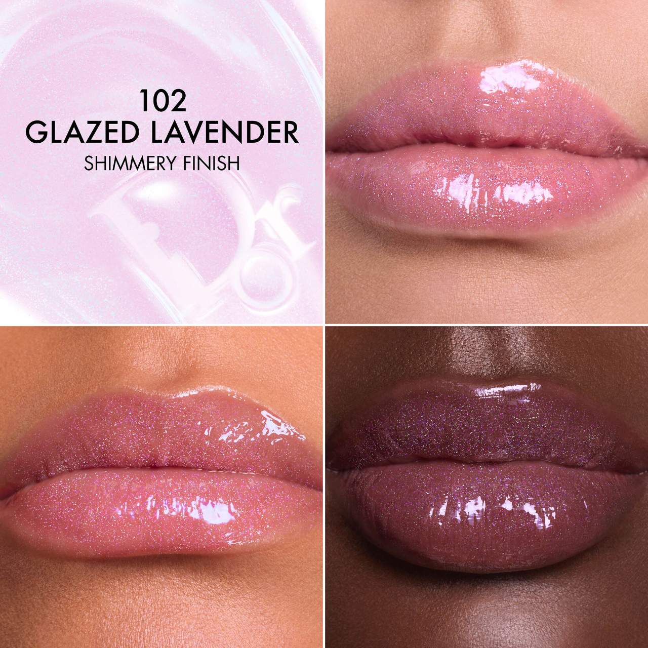 Lip Glow Butter Hydrating Gloss Balm /  102 Glazed Lavender - Dior.