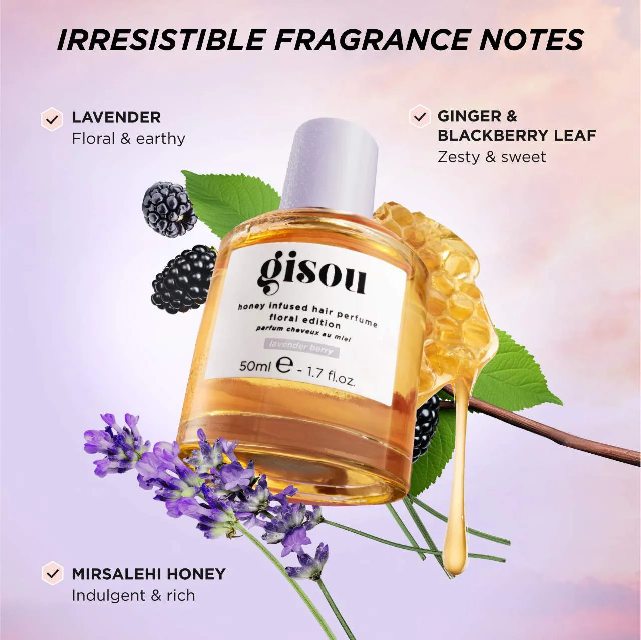 Mini Lavender Berry Honey Infused Hair Perfume 15ml - Gisou PREVENTA.