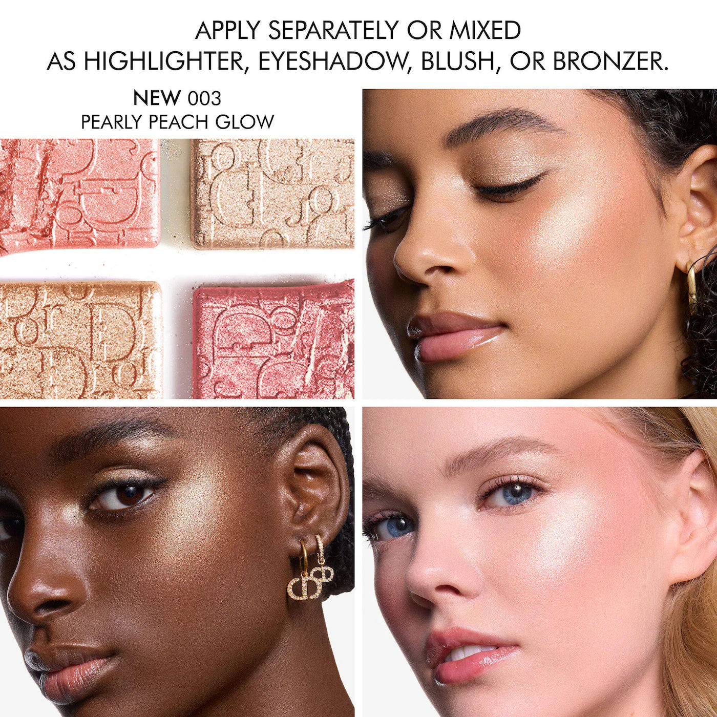 Backstage Glow Maximizer Face Palette / 003 Pearly Peach Glow - Dior.