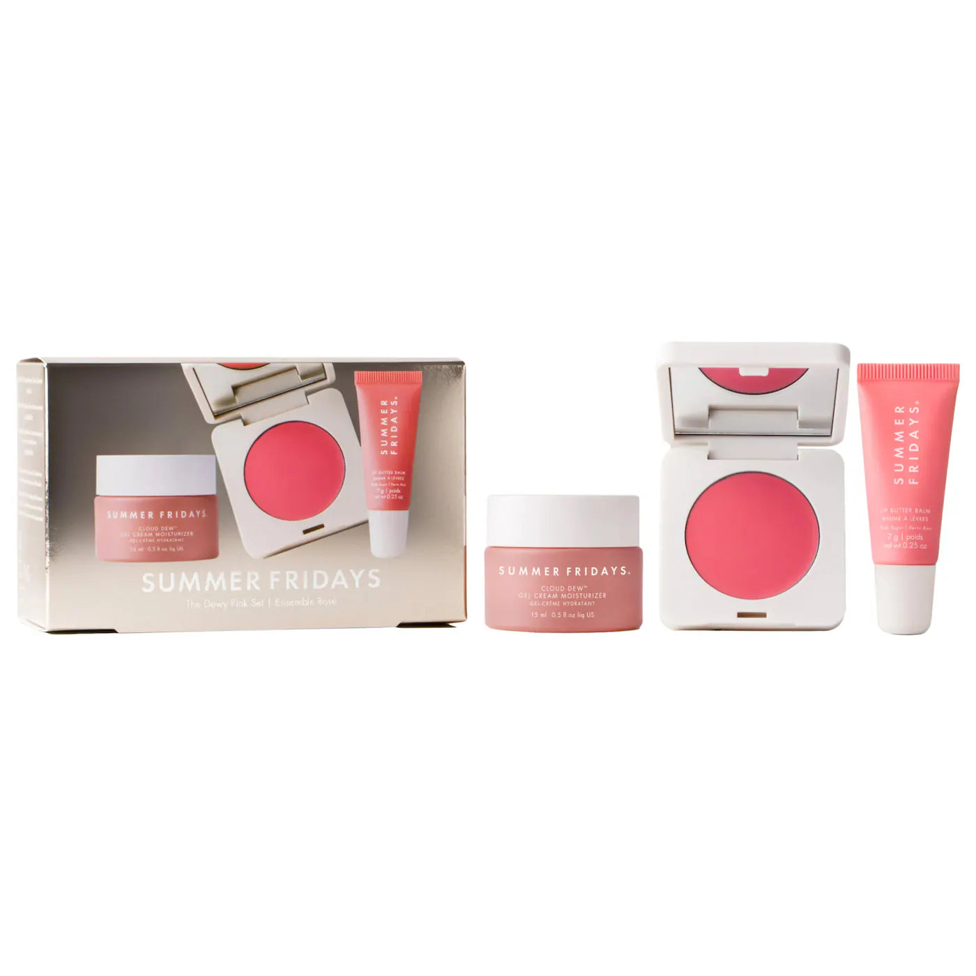 The Dewy Pink Set with mini Lip Butter Balm in Pink Sugar - Summer Fridays .