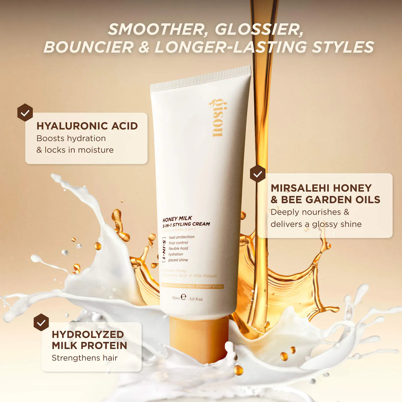 Honey Milk 5-in-1 Styling Cream 150ML - Gisou  PREVENTA.
