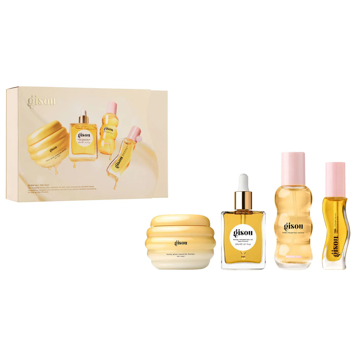 Glow All The Way Hair and Lip Gift Set - Gisou.