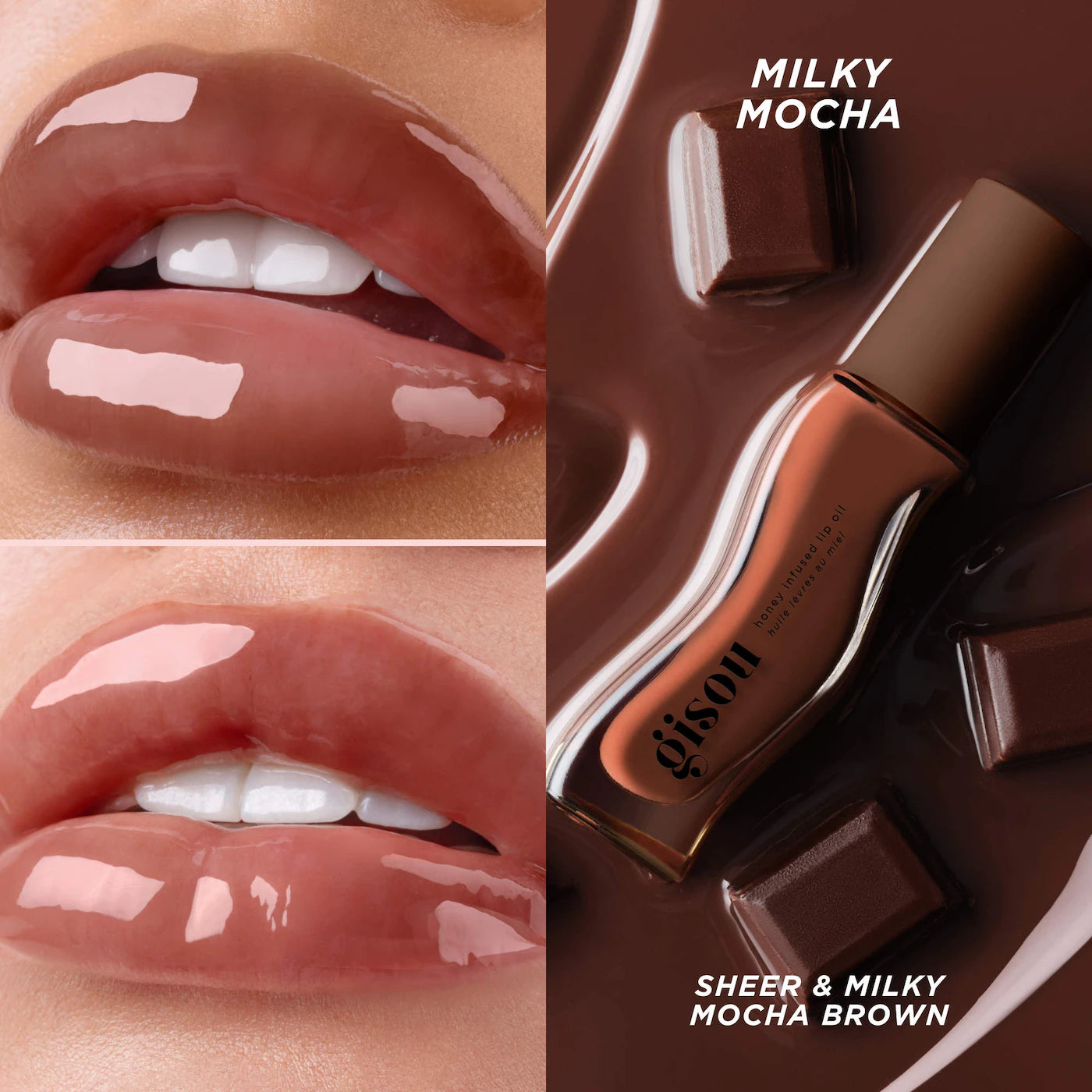 Honey Infused Hydrating Lip Oil / Milky Mocha -  Gisou PREVENTA.