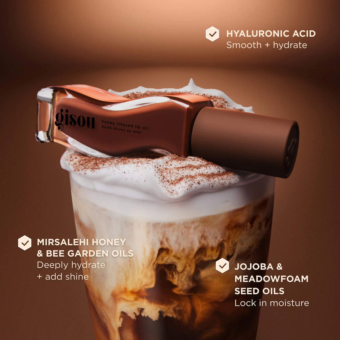 Honey Infused Hydrating Lip Oil / Milky Mocha -  Gisou PREVENTA.