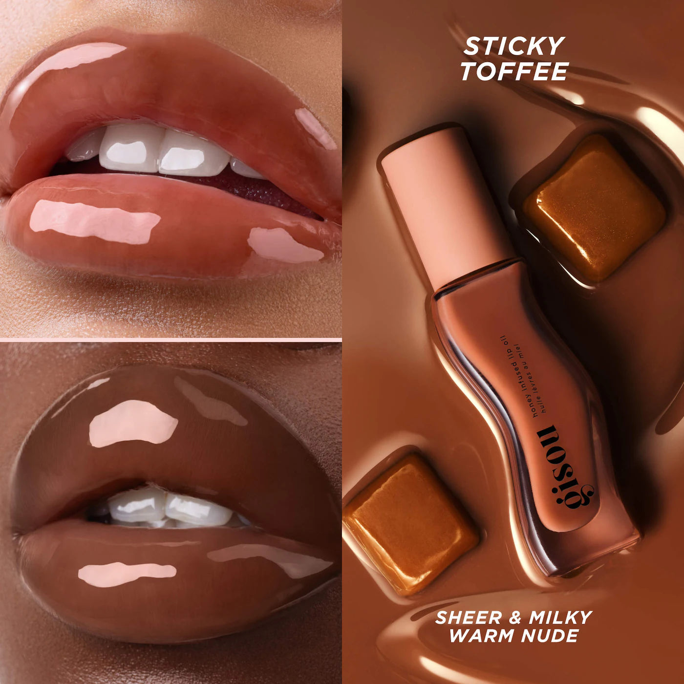 Honey Infused Hydrating Lip Oil / Sticky Toffee -  Gisou PREVENTA.