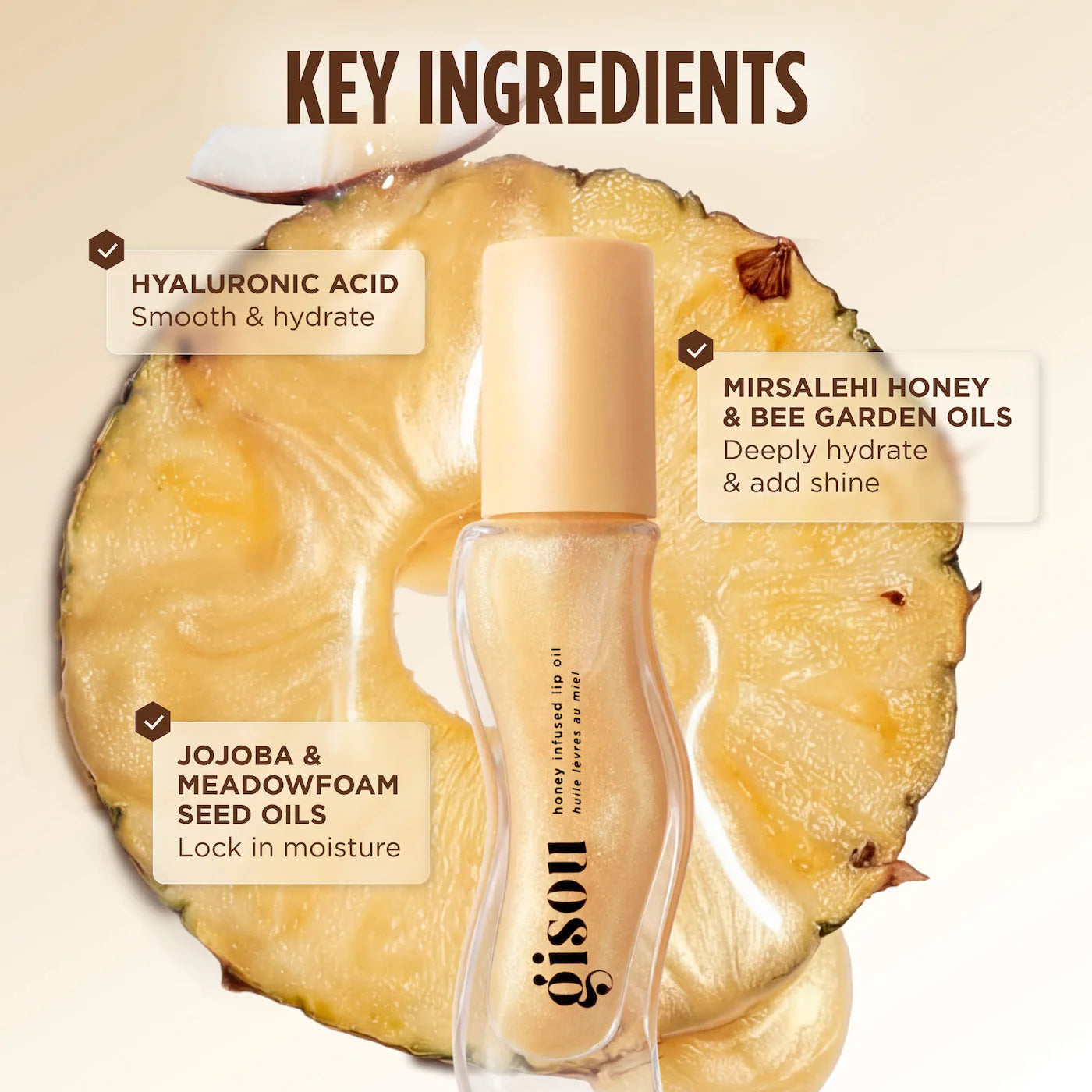 Honey Infused Hydrating Lip Oil / Pineapple Pout -  Gisou PREVENTA.