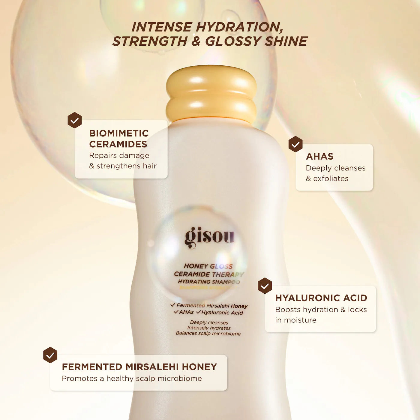 Honey Gloss Ceramide Therapy Hydrating Shampoo & Conditioner Duo - Gisou PREVENTA.