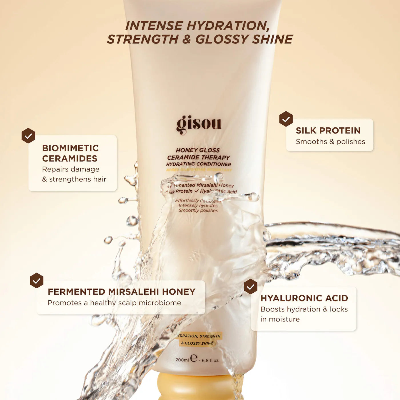 Honey Gloss Ceramide Therapy Hydrating Shampoo & Conditioner Duo - Gisou PREVENTA.