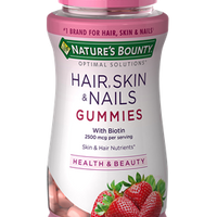 Hair, Skin & Nails Strawberry 80 Gummies - Nature's Bounty.