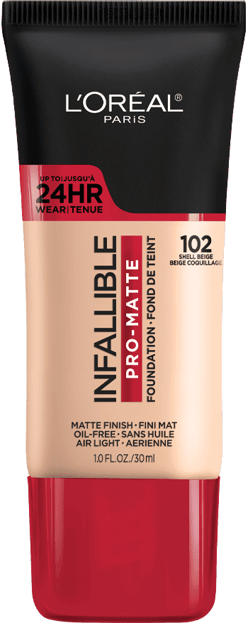 Infallible Pro-Matte Foundation 24H Pro - Matte / 102 Shell Beige - L'Oreal Paris.