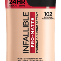 Infallible Pro-Matte Foundation 24H Pro - Matte / 102 Shell Beige - L'Oreal Paris.