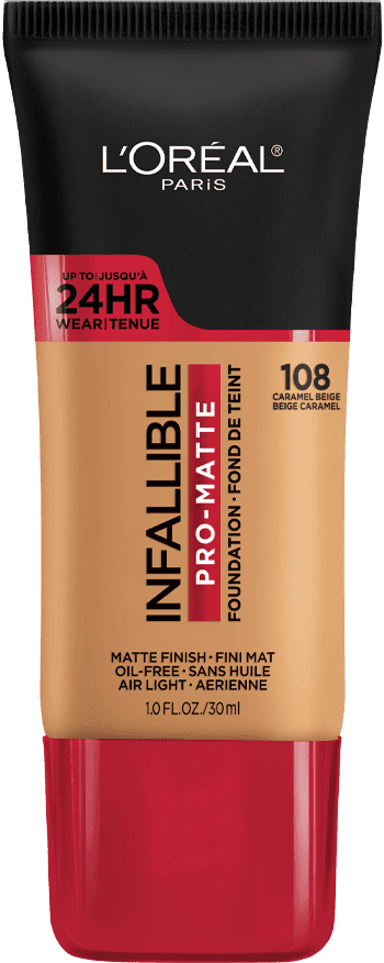 Infallible Pro-Matte Foundation 24H Pro - Matte / 108 Caramel Beige - L'Oreal Paris.