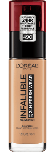 Infallible 24 Hour Fresh Wear Foundation / 490 Golden Amber - L'Oreal Paris.