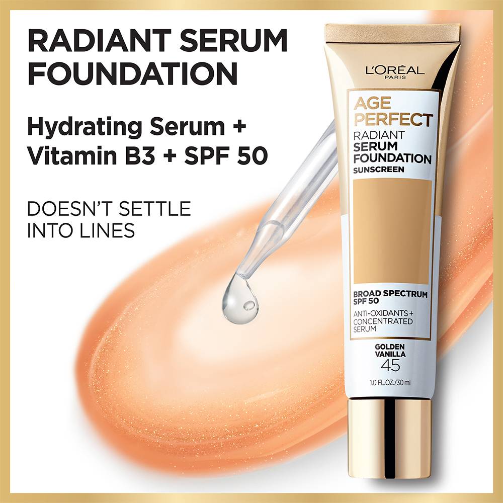 Age Perfect Makeup Radiant Serum Foundation with SPF 50 / 60 Ivory beige - L'Oreal Paris.