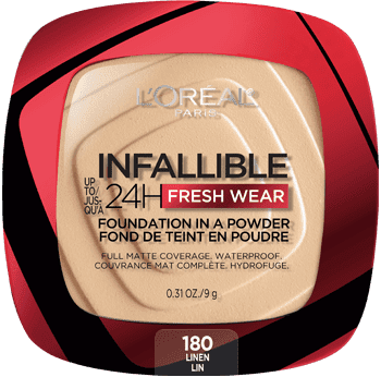 Infallible Up to 24H Fresh Wear Foundation in a Powder / 180 Linen - L'Oreal Paris.