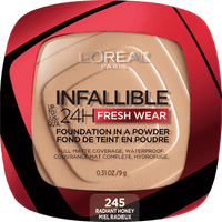 Infallible Up to 24H Fresh Wear Foundation in a Powder / 245 Radiant Honey - L'Oreal Paris.