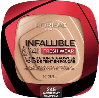 Infallible Up to 24H Fresh Wear Foundation in a Powder / 245 Radiant Honey - L'Oreal Paris.