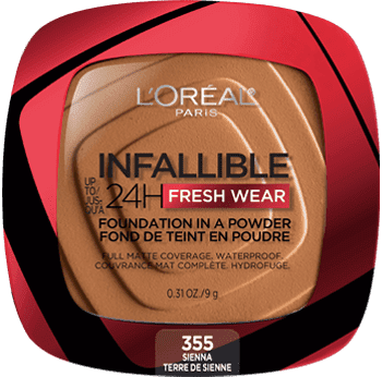 Infallible Up to 24H Fresh Wear Foundation in a Powder / 355 Sienna  - L'Oreal Paris.