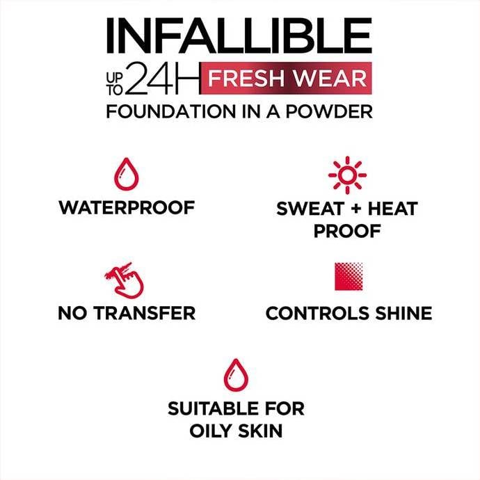 Infallible Up to 24H Fresh Wear Foundation in a Powder / 5 Pearl - L'Oreal Paris.