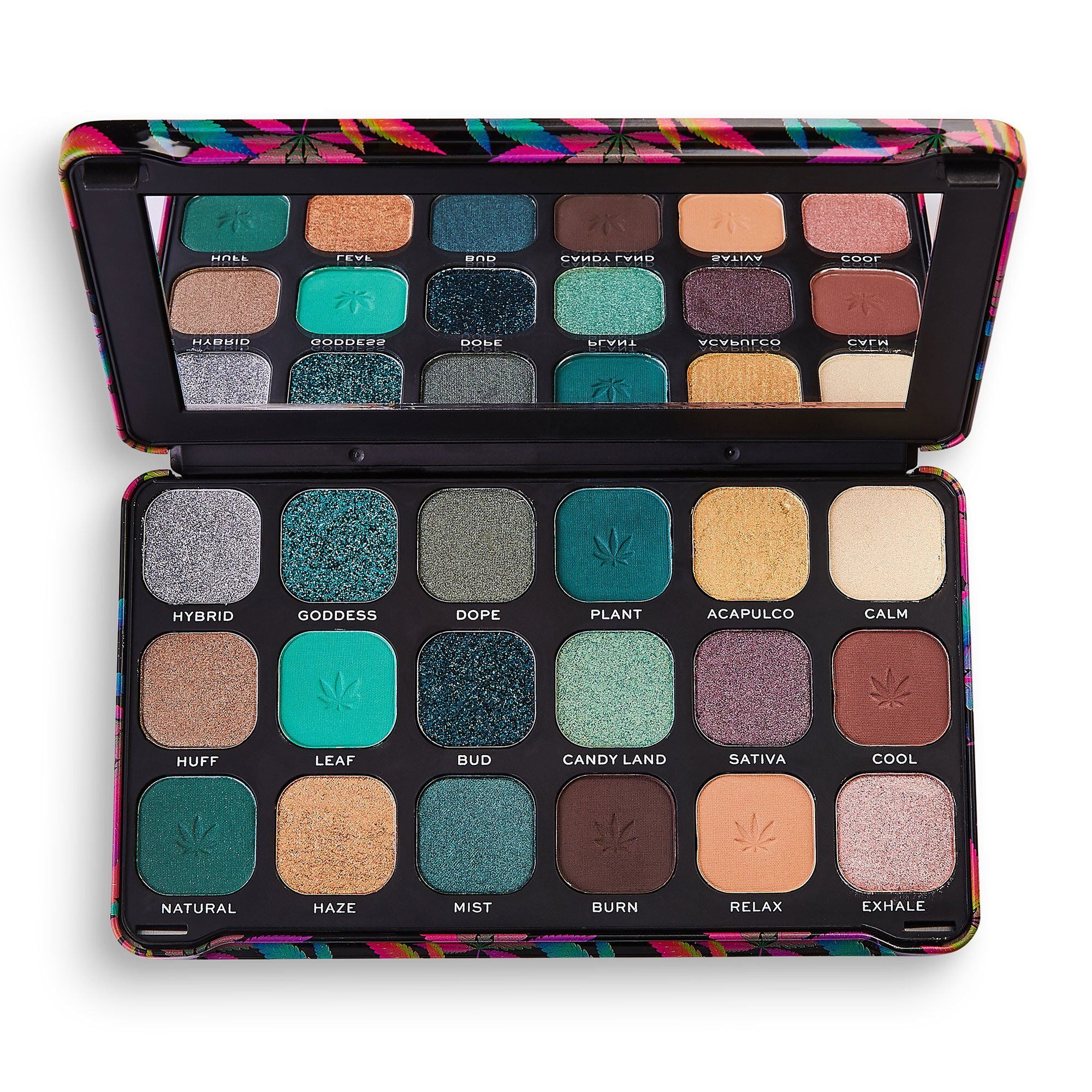 Forever Flawless Chilled with cannabis sativa Eyeshadow Palette - Makeup Revolution.