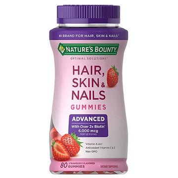 Advanced Hair, Skin & Nails 80 Gummies - Nature's Bounty.