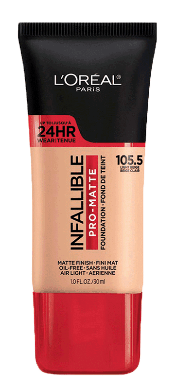 Infallible Pro-Matte Foundation 24H Pro - Matte / 105.5 Light Beige - L'Oreal Paris.