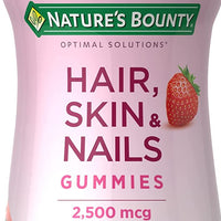 Hair, Skin & Nails Strawberry 120 Gummies - Nature's Bounty.