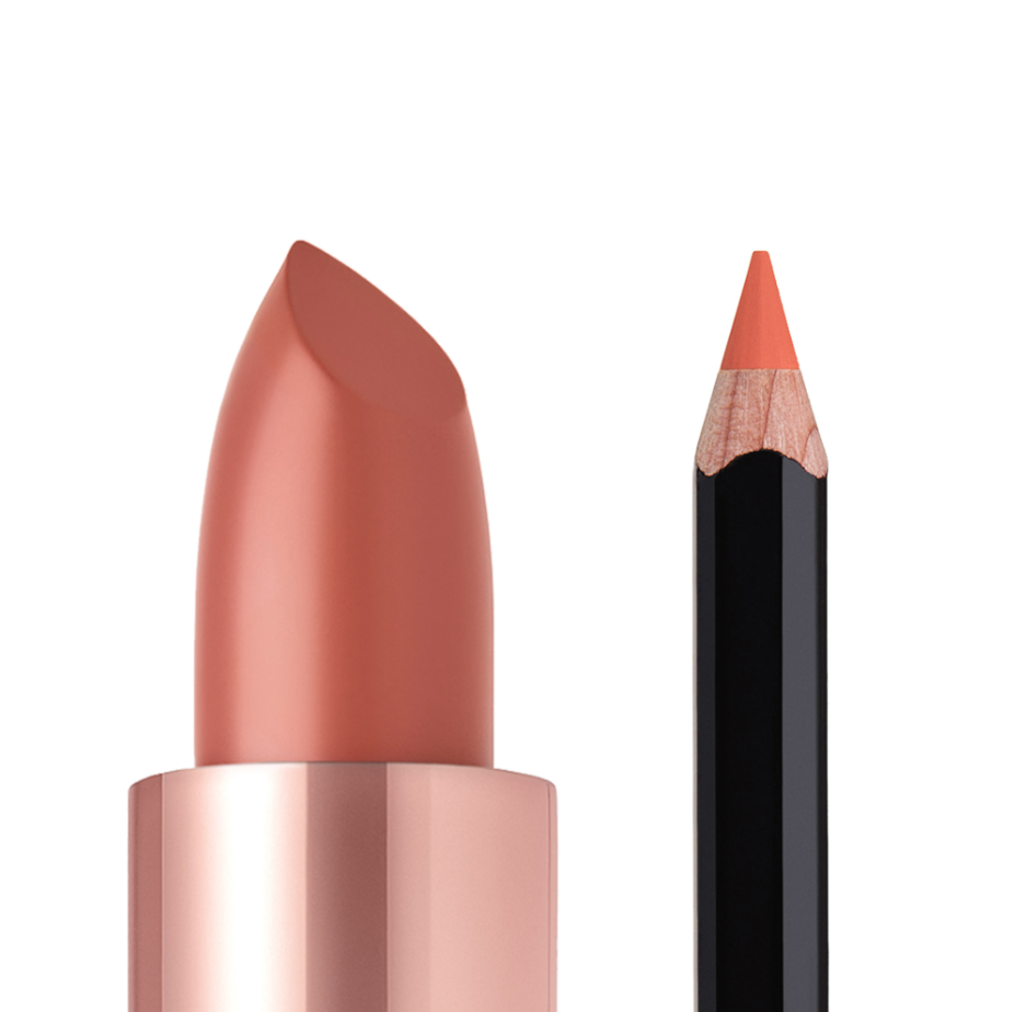 Fuller Looking & Sculpted Lip Duo Kit - Peach Bud Satin Lipstick + Sun Baked Mini Lip Liner / Anastasia Beverly Hills.