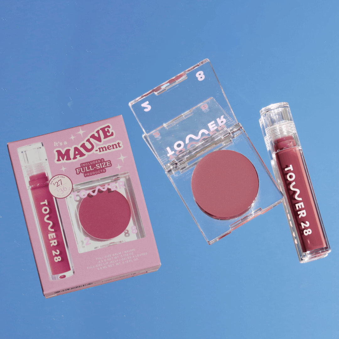 It's a Mauve-ment Lip Gloss + Cream Blush Duo Set - Tower 28 Beauty