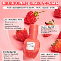Strawberry Smooth BHA+AHA Salicylic Serum 30ml - Glow Recipe .