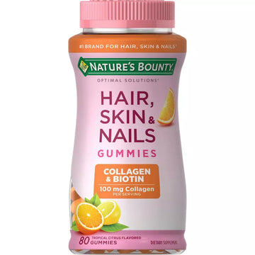 Hair, Skin & Nails 80 Gummies/ Tropical Citrus - Nature's Bounty.