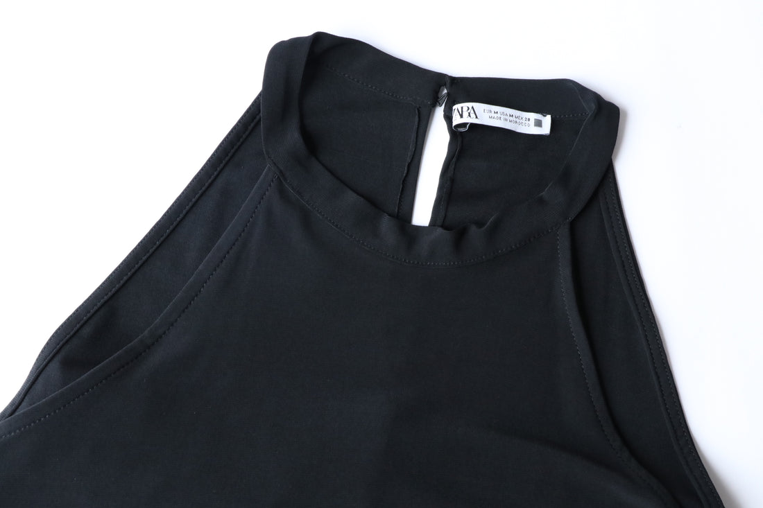 Crop Negro con elastico en la cintura Talla M