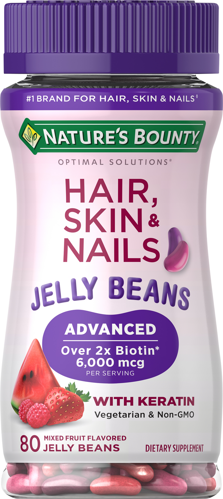 Advanced Hair, Skin & Nails 80 Jelly Beans - Nature's Bounty.