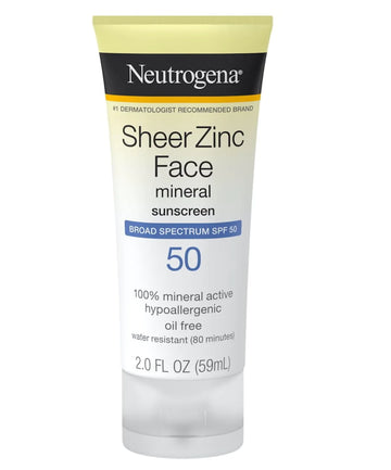 Sheer Zinc Face Dry-Touch Sunscreen Broad Spectrum SPF 50 For Sensitive Skin 59ml- Neutrogena.