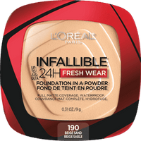 Infallible Up to 24H Fresh Wear Foundation in a Powder / 190 Beige Sand - L'Oreal Paris.