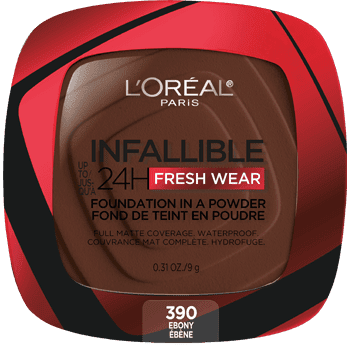 Infallible Up to 24H Fresh Wear Foundation in a Powder / 390 Ebony - L'Oreal Paris.