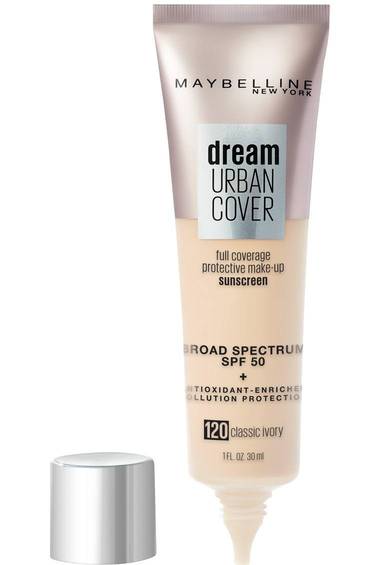 DREAM URBAN COVER FLAWLESS COVERAGE FOUNDATION MAKEUP, SPF 50 / 120 CLASSIC IVORY - MAYBELLINE.