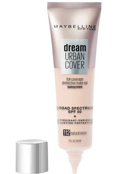 DREAM URBAN COVER FLAWLESS COVERAGE FOUNDATION MAKEUP, SPF 50 / 112 NATURAL IVORY - MAYBELLINE.